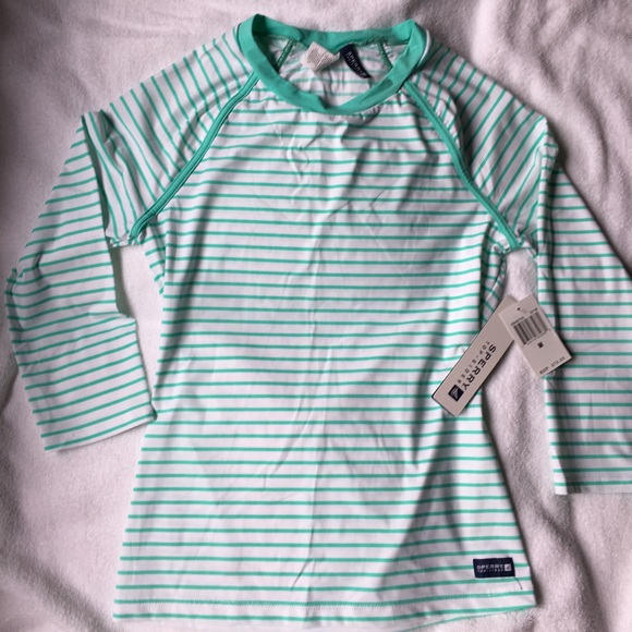 Sperry Other - Sperry Top Sider rash guard swim shirt NWT M teal